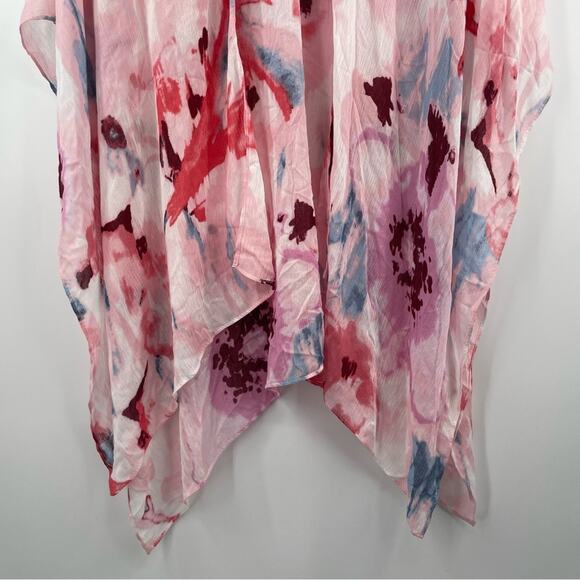 COLLECTION EIGHTEEN Wrap Scarf NWT Warm Pink Multi Spring Lightweight Colorful - Picture 3 of 14